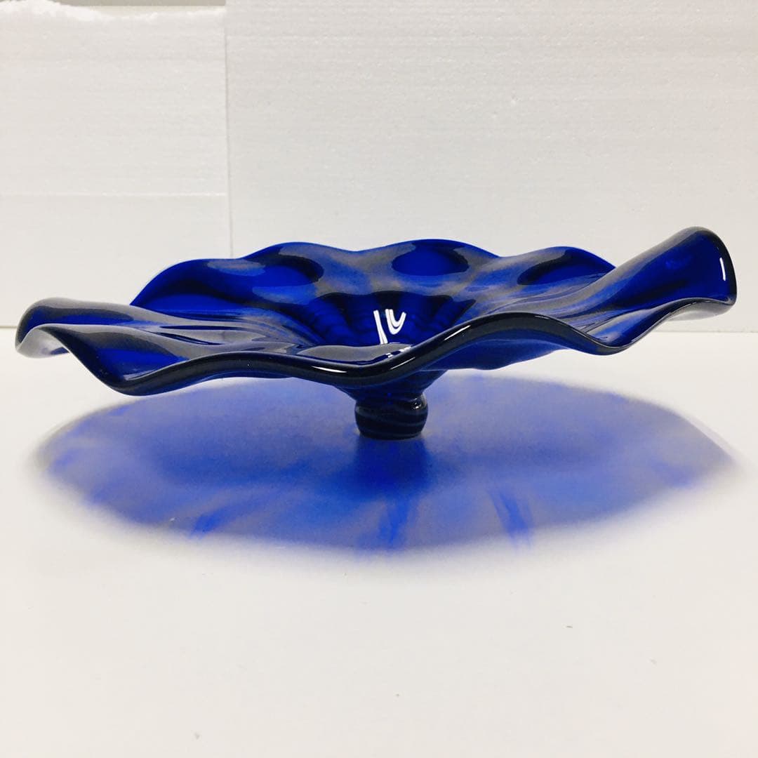 Hand Blown Murano Glass Wall Plates Blue Color D12inches