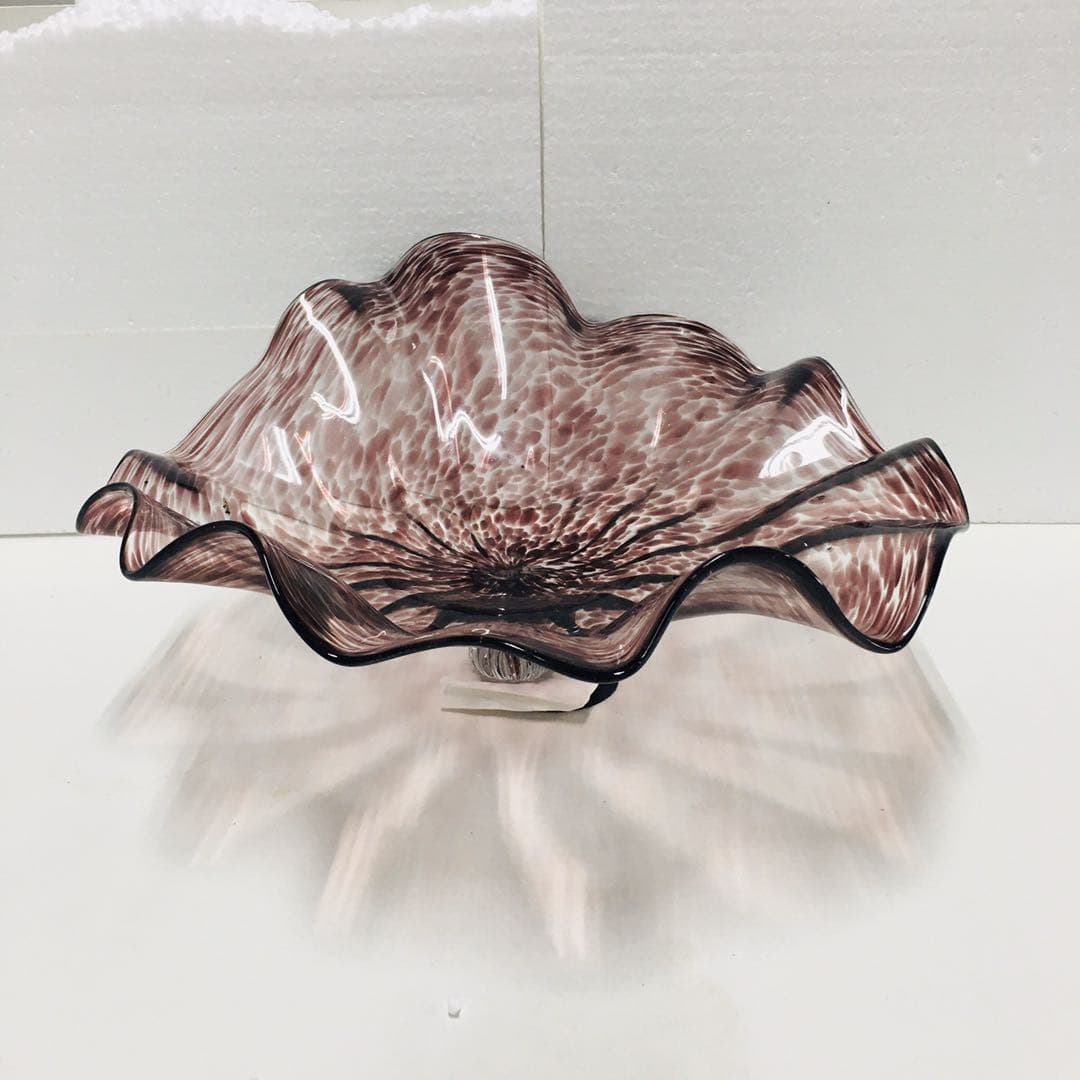 Hand Blown Murano Glass Wall Plates Clear Brown Color D12Inches
