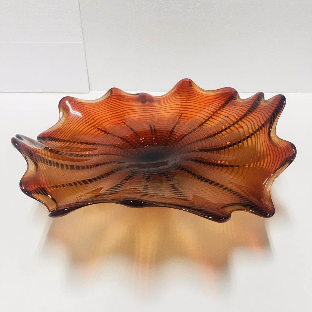 Glass Wall Plates Orange Murano Glass D12inches