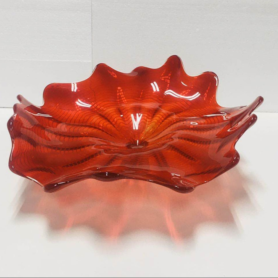 Glass Wall Plates Bowl Red Murano Glass D12inches