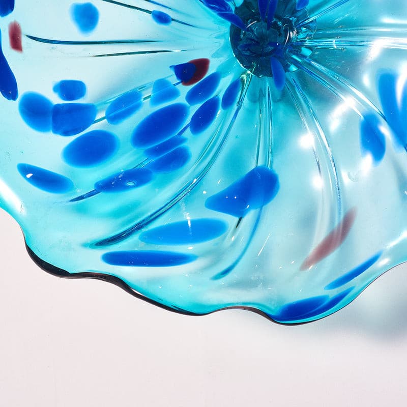 Glass Wall Plates Crystal Blue Murano Glass D10inches