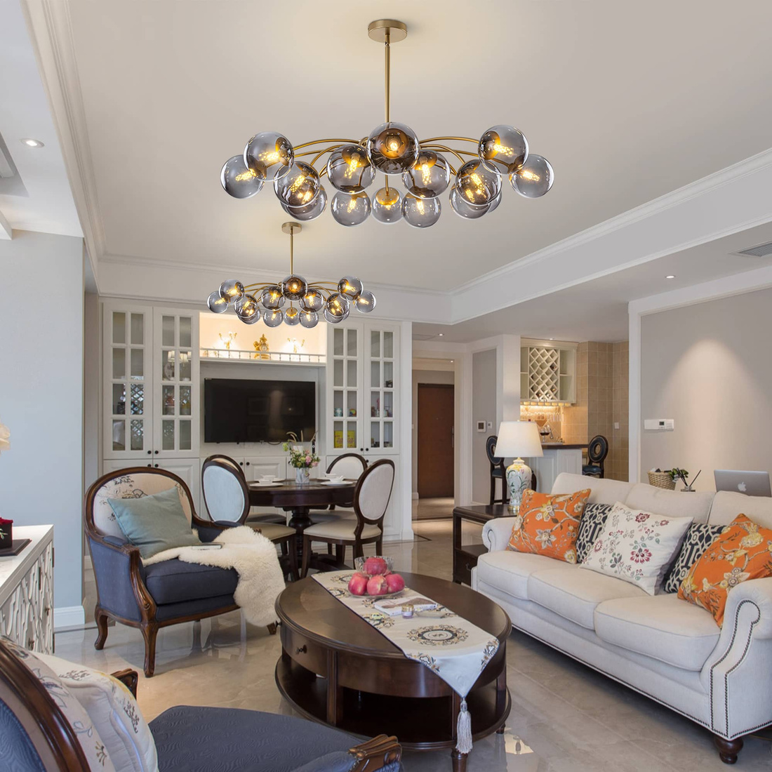 Discovering Soft, Cozy Light: My Experience with a Smoked Glass Branching Bubble Chandelier