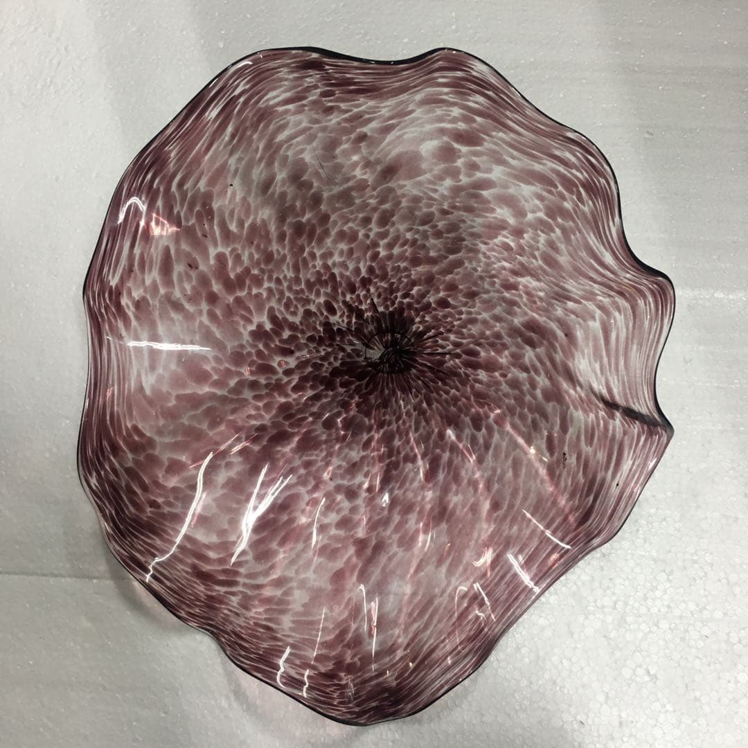 Hand Blown Murano Glass Wall Plates Clear Brown Color D12Inches