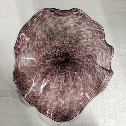 Hand Blown Murano Glass Wall Plates Clear Brown Color D12Inches