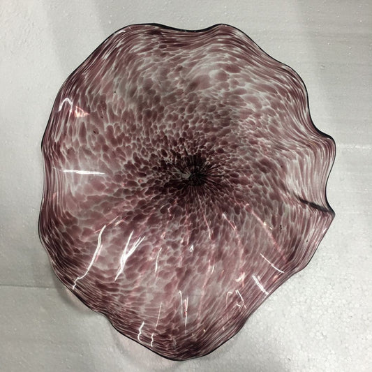 Hand Blown Murano Glass Wall Plates Clear Brown Color D12Inches