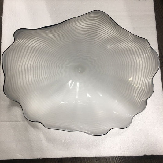 Hand Blown Murano Glass Wall Plates Clear Color D12Inches