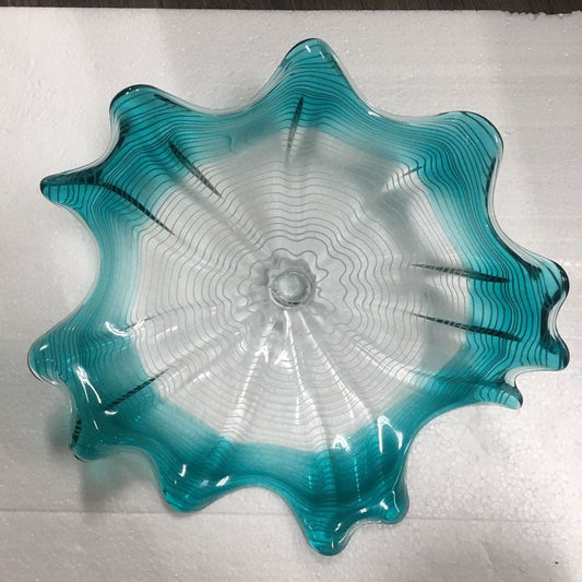 Glass Wall Plates Aqua And Clear Craft Sconce