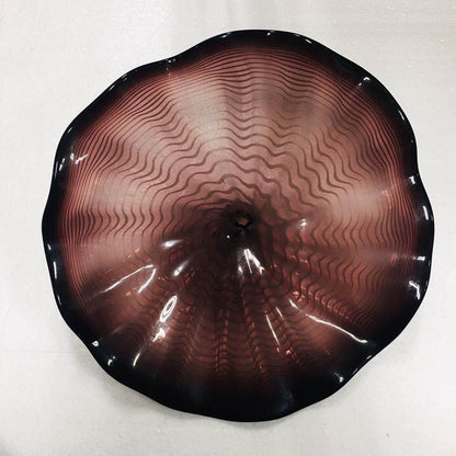 Hand Blown Murano Glass Wall Plates Brown Color D12Inches