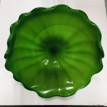 Hand Blown Murano Glass Wall Plates Green Color D12Inches