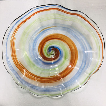 Hand Blown Murano Glass Wall Plates Multi Colors D12Inches