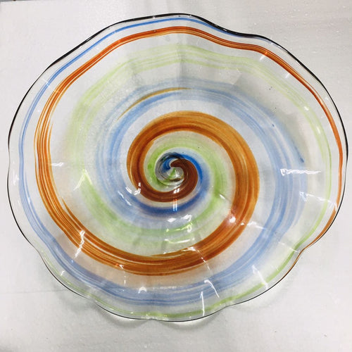 Hand Blown Murano Glass Wall Plates Multi Colors D12Inches