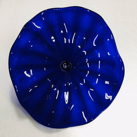 Hand Blown Murano Glass Wall Plates Blue Color D12inches