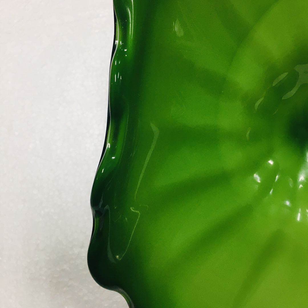 Hand Blown Murano Glass Wall Plates Green Color D12Inches
