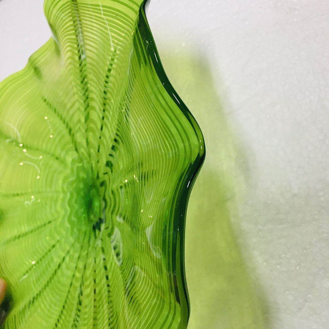 Hand Blown Murano Glass Wall Plates Green Color D12Inches