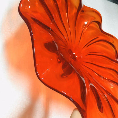 Hand Blown Murano Glass Wall Plates Red Color D12Inches