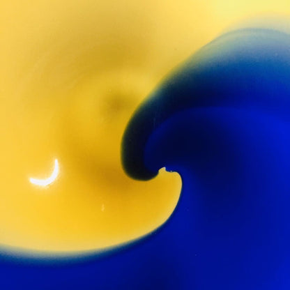Hand Blown Murano Glass Wall Plates Blue And Yellow D12inches