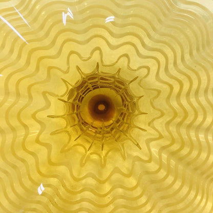 Hand Blown Murano Glass Wall Plates Yellow Color D12Inches