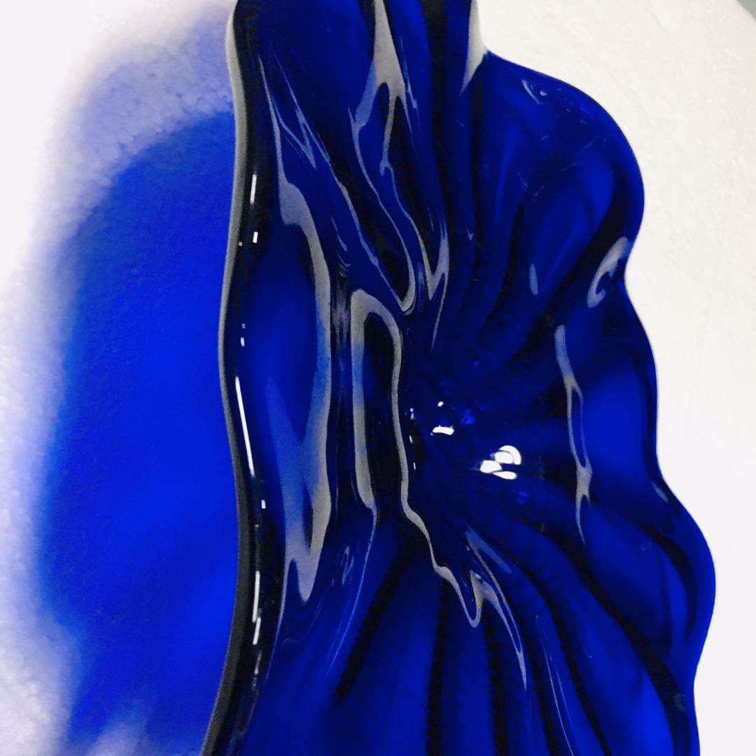 Hand Blown Murano Glass Wall Plates Blue Color D12inches