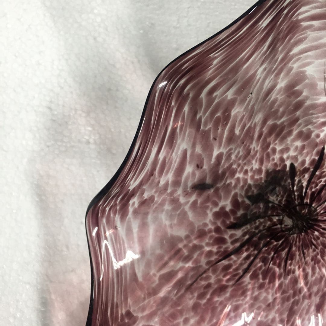 Hand Blown Murano Glass Wall Plates Clear Brown Color D12Inches