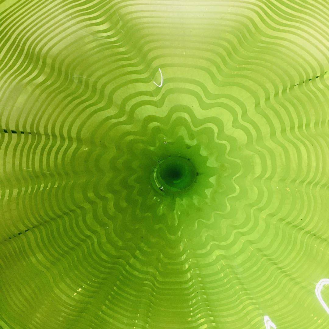 Hand Blown Murano Glass Wall Plates Green Color D12Inches
