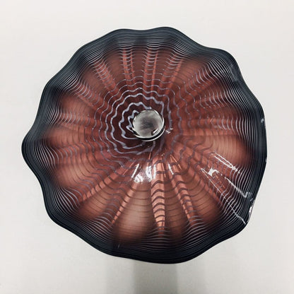 Hand Blown Murano Glass Wall Plates Brown Color D12Inches
