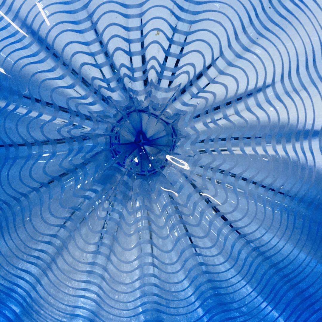 Hand Blown Murano Glass Wall Plates Blue Color D12inches