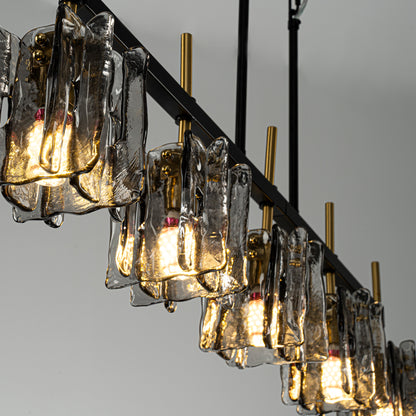 Modern Tucana 5-Light Kitchen Island Glass Pendant Light Black Echonalyri Dining Chandeliers Brushed Nicke Hanging lamp