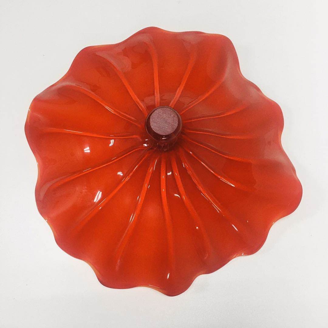 Hand Blown Murano Glass Wall Plates Red Color D12Inches