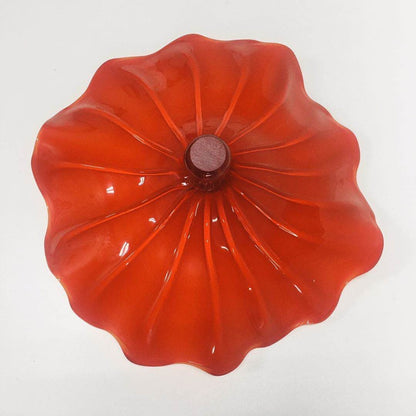 Hand Blown Murano Glass Wall Plates Red Color D12Inches