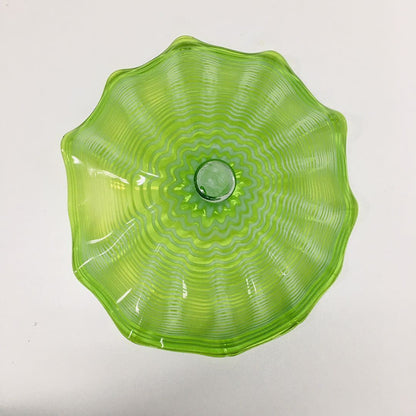 Hand Blown Murano Glass Wall Plates Green Color D12Inches