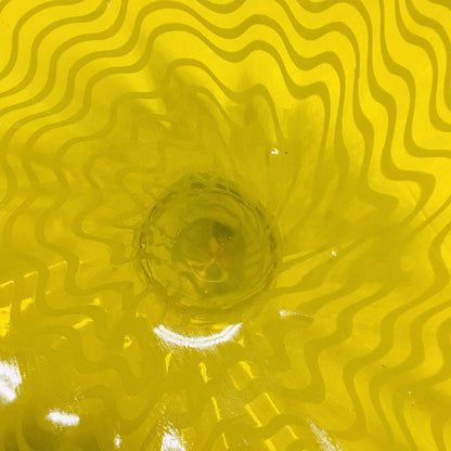 Hand Blown Murano Glass Wall Plates Yellow Color D12Inches