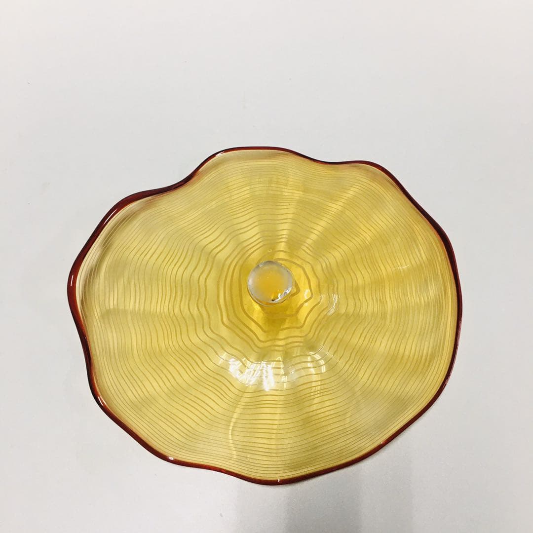 Blown Murano Glass Wall Plates Golden Color D12inches