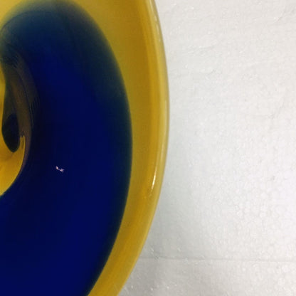 Hand Blown Murano Glass Wall Plates Blue And Yellow D12inches
