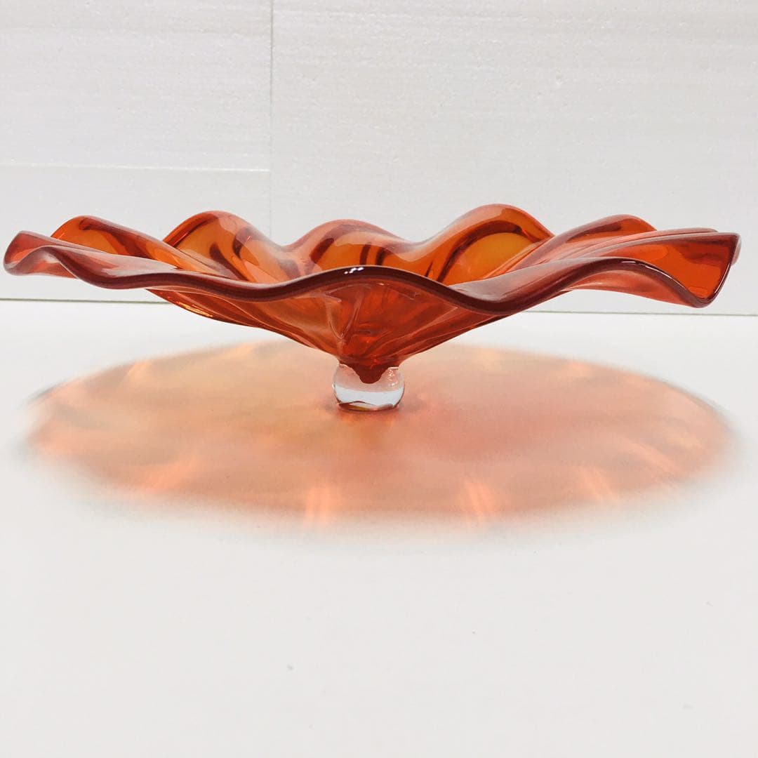 Hand Blown Murano Glass Wall Plates Red Color D12Inches