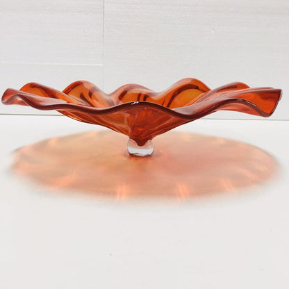 Hand Blown Murano Glass Wall Plates Red Color D12Inches