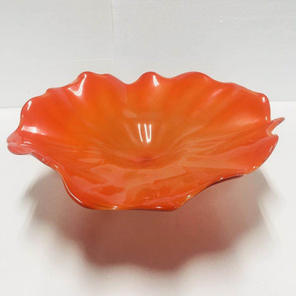 Hand Blown Murano Glass Wall Plates Red Color D12Inches