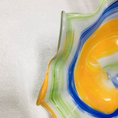 Hand Blown Murano Glass Wall Plates Multi Colors D12Inches