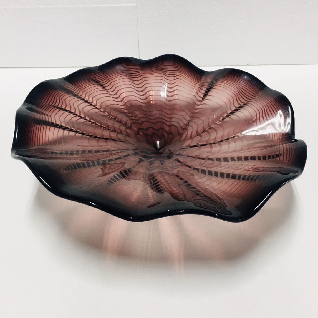 Hand Blown Murano Glass Wall Plates Brown Color D12Inches