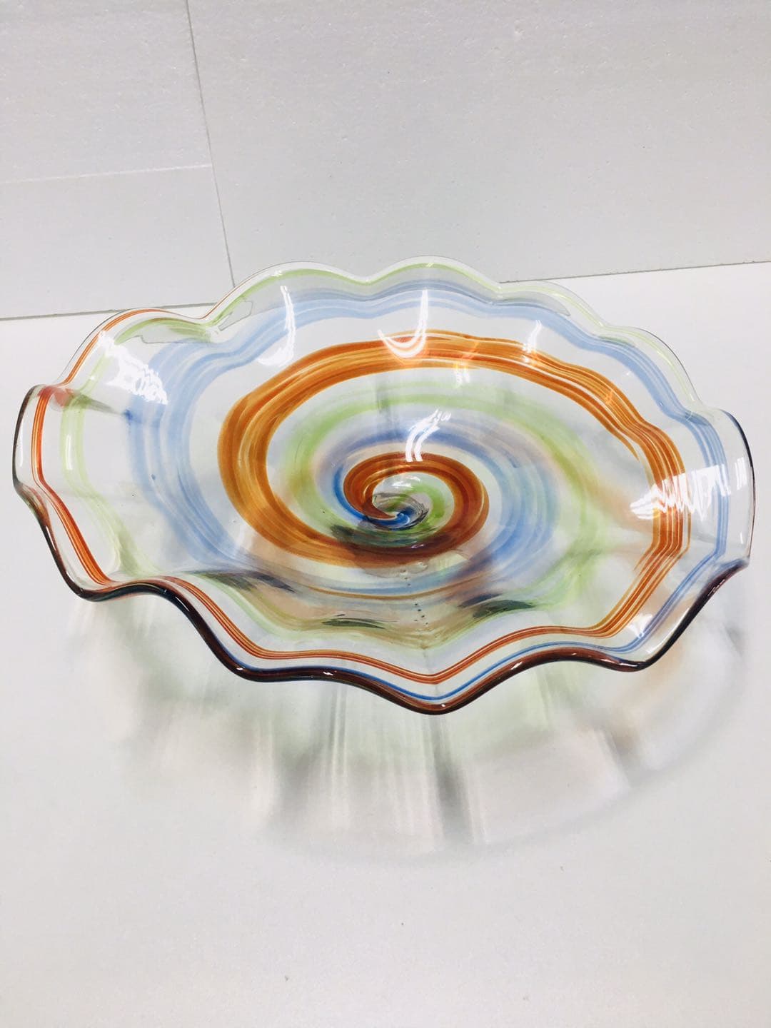 Hand Blown Murano Glass Wall Plates Multi Colors D12Inches