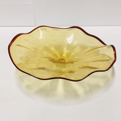 Blown Murano Glass Wall Plates Golden Color D12inches