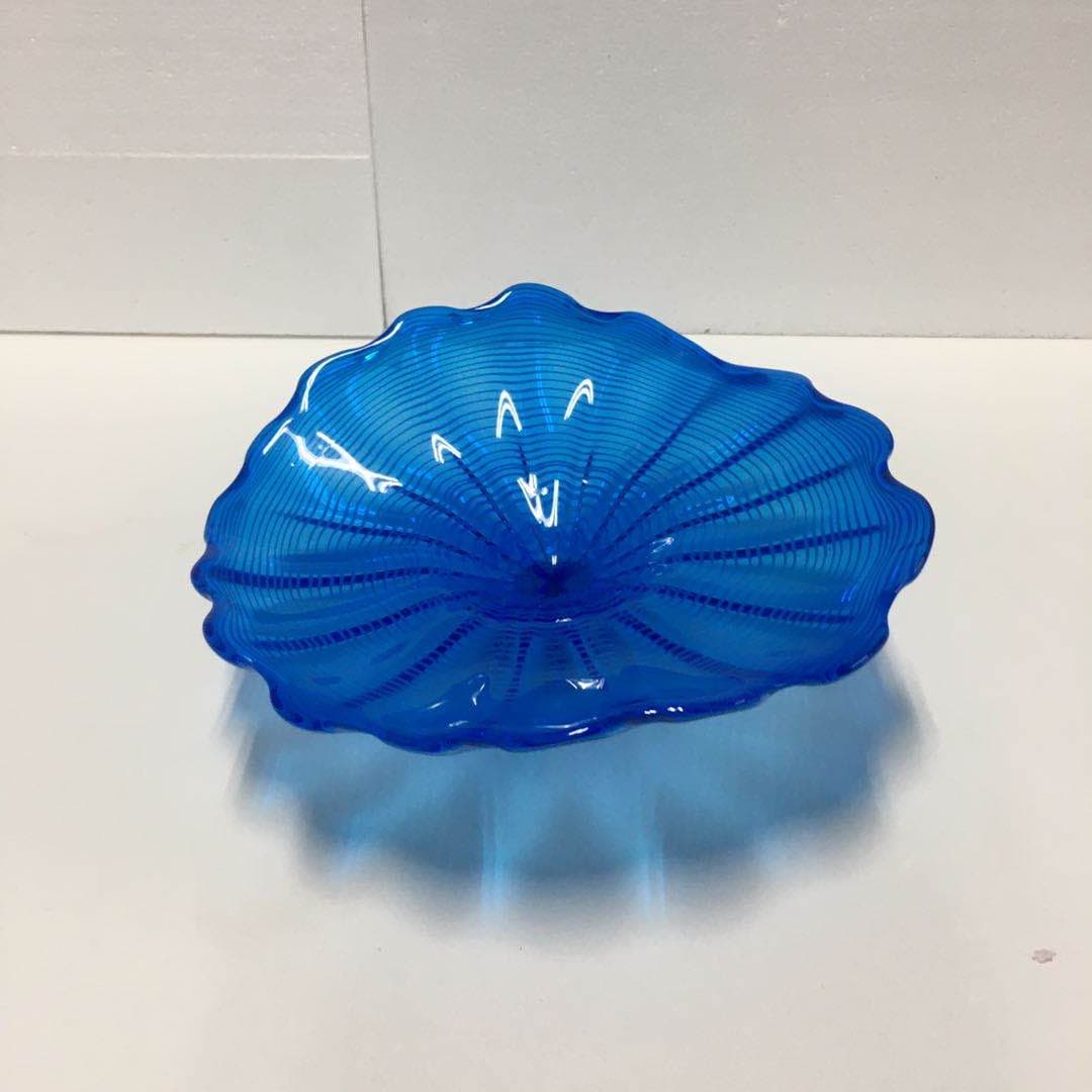 Hand Blown Murano Glass Wall Bowls Blue Color D12inches