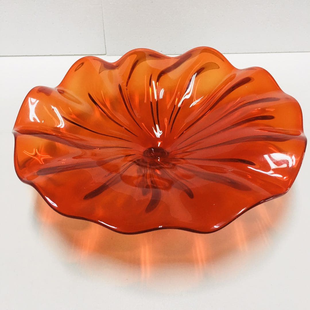 Hand Blown Murano Glass Wall Plates Red Color D12Inches