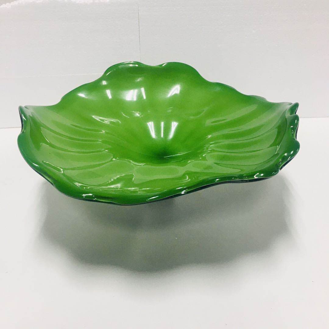 Hand Blown Murano Glass Wall Plates Green Color D12Inches