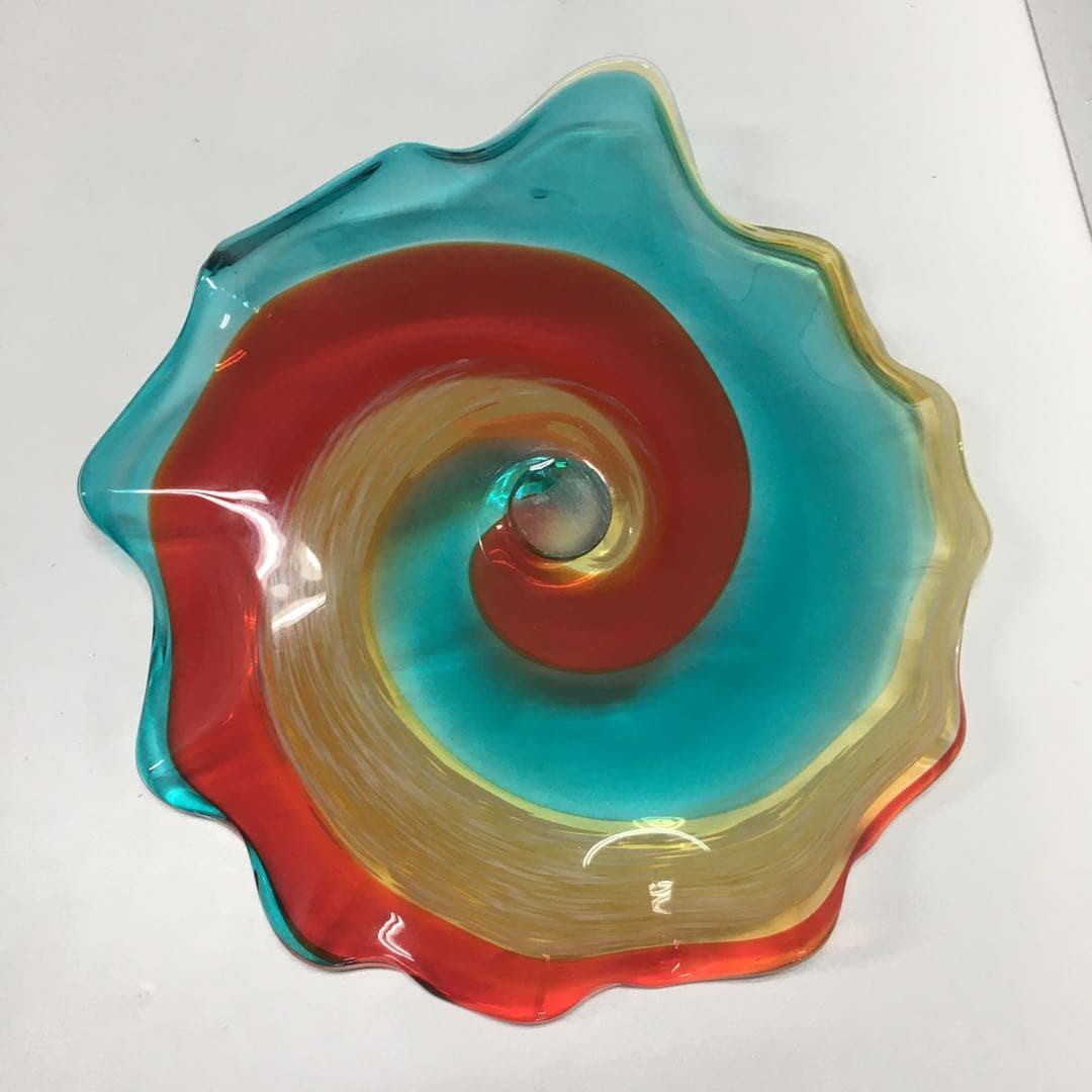 Hand Blown Murano Glass Wall Plates Multi Colors D12Inches