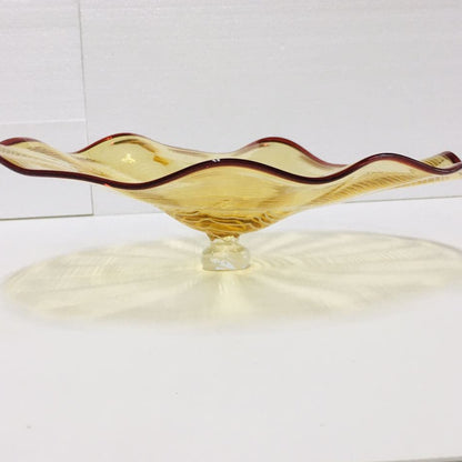 Blown Murano Glass Wall Plates Golden Color D12inches