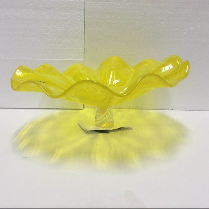 Hand Blown Murano Glass Wall Plates Yellow Color D12Inches