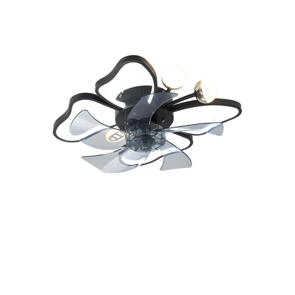 Modern Black Flush Mount Ceiling Fan with Light & Remote