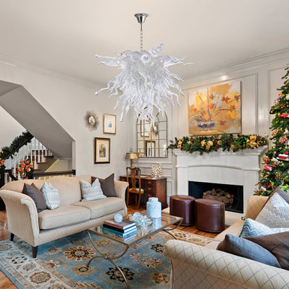 Murano Glass Blown Glass Chandeliers Chihuly Style Clear