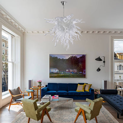 Murano Glass Blown Glass Chandeliers Chihuly Style Clear