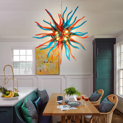 Sputnik Blown Glass Chandeliers Electroplating Multi Colors